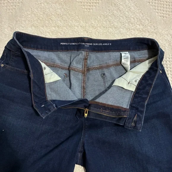 Chico’s Blue Jeans Sz 2 (12) Embellished Bling Sequins Jewels Festive Holiday - Picture 8 of 11